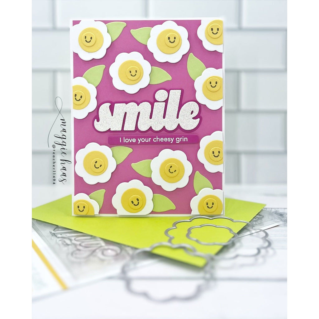 Simon Says Stamp Chunky Scallop Circles Wafer Dies 1369sd Happy Camper Smile Card
