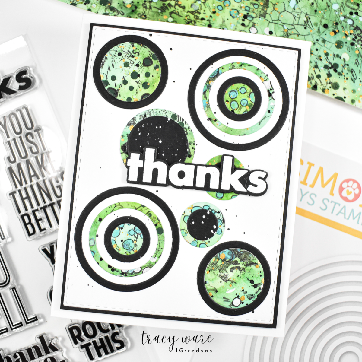 Simon Says Stamp Circle Frames Wafer Dies 1646sd Shine On Tracy Ware Thanks Card