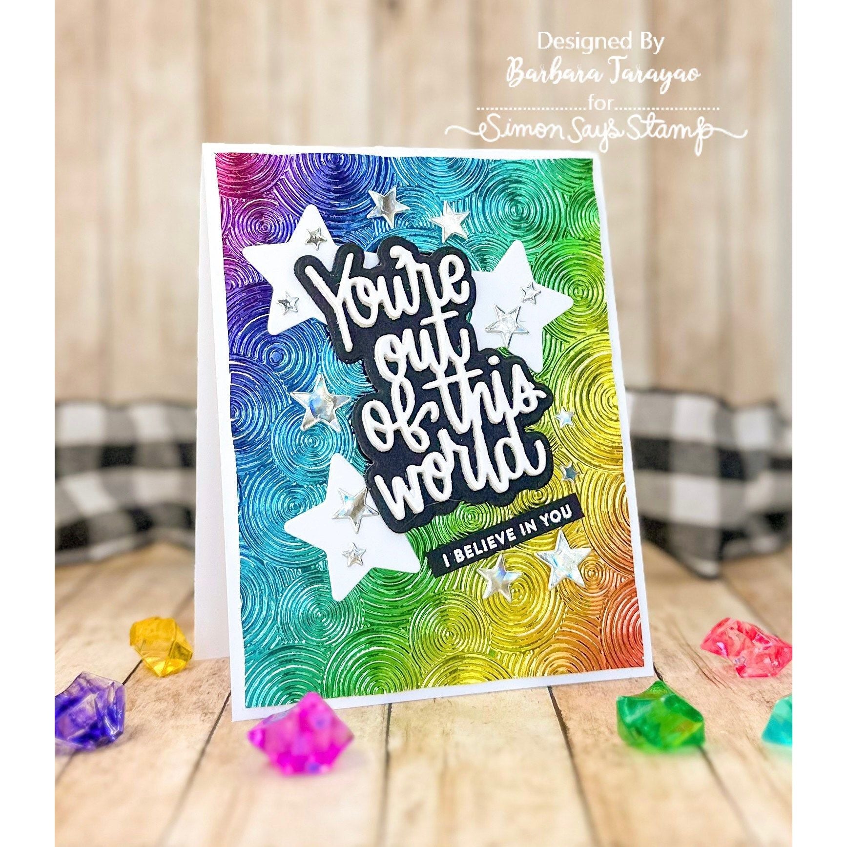 Simon Says Stamp Embossing Folder Circle Hoops sf322 Out Of This World Friend Card | color-code:ALT03