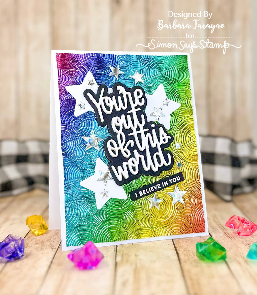 Simon Says Stamp Embossing Folder Circle Hoops sf322 Out Of This World Friend Card | color-code:ALT03