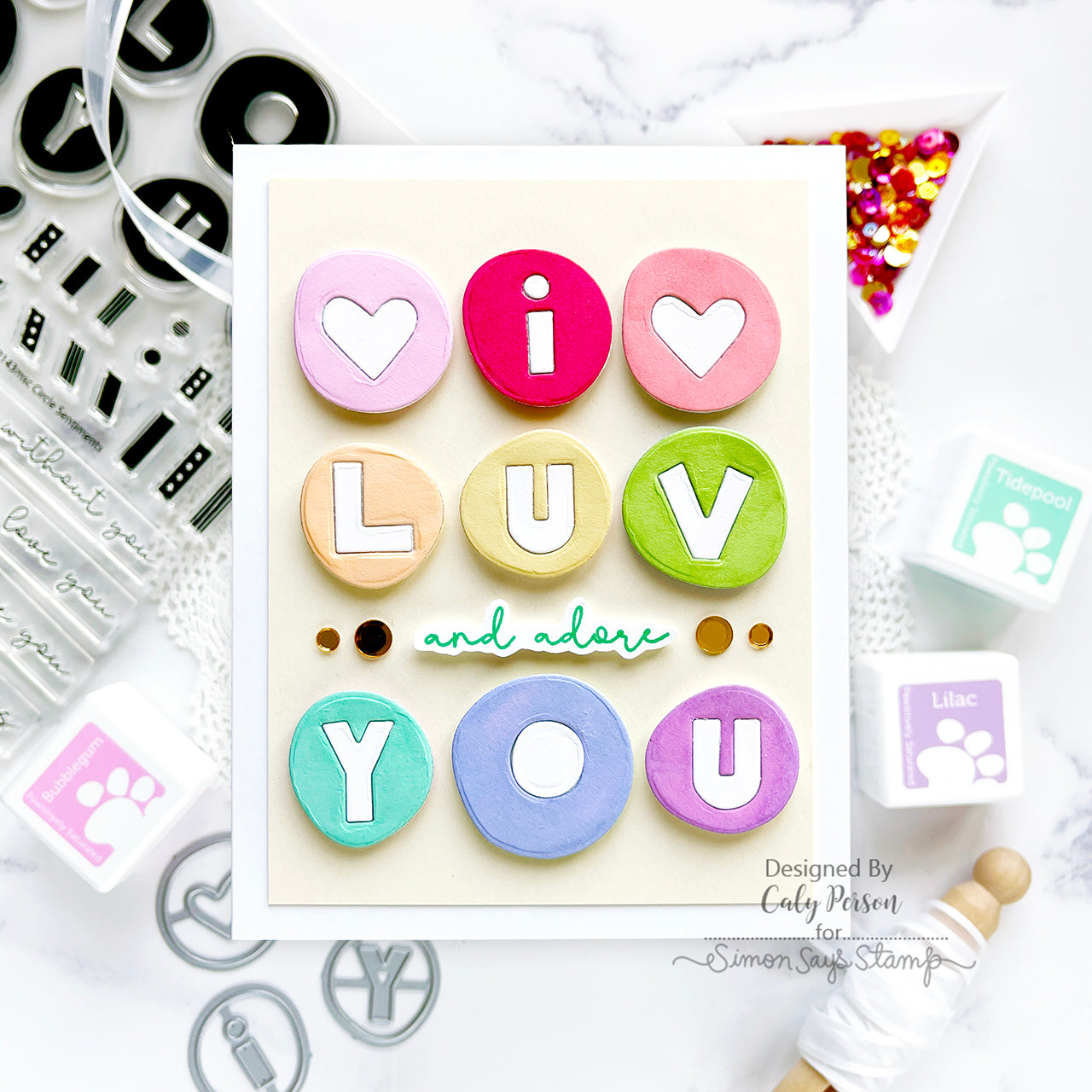 Simon Says Stamps and Dies Circle Sentiments set902cs To Love Love Card | color-code:ALT01