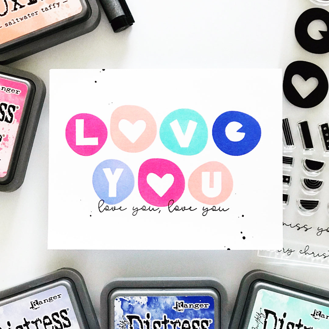 Simon Says Stamps and Dies Circle Sentiments set902cs To Love Love Card | color-code:ALT02