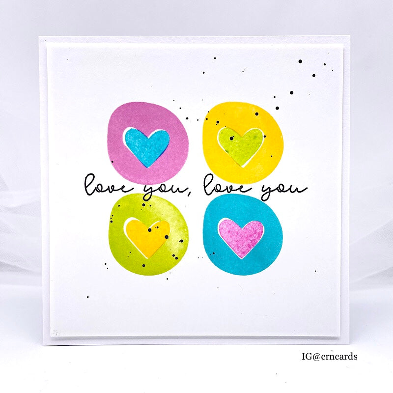 Simon Says Clear Stamps Circle Sentiments 2143msc To Love Love Card