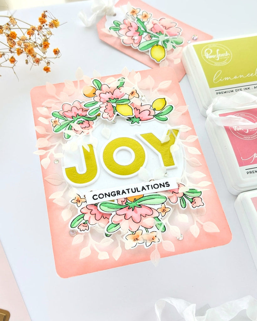 PinkFresh Studio Weeping Willow Dye Ink Pad Cube Pack pfdic15 Floral Congratulations Card | color-code:ALT02