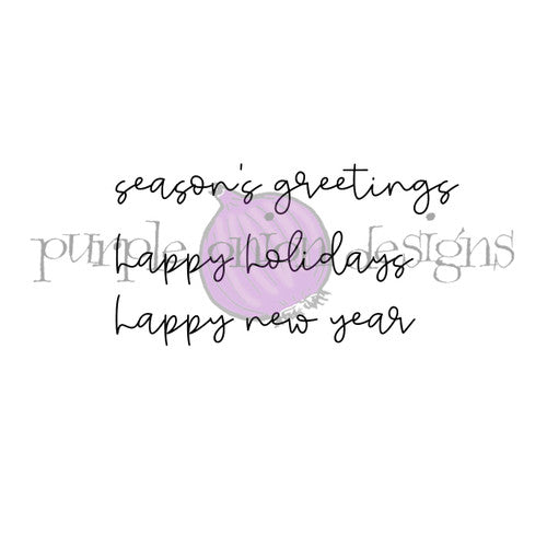 Purple Onion Designs Classic Holiday Trio Sentiment Set Cling Stamp pod9021