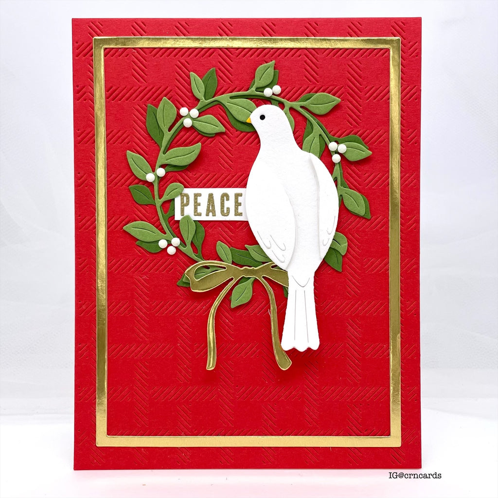 Simon Says Stamp Classic Leaf Ring Wafer Dies s1087 DieCember Christmas Card