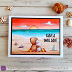 Purple Onion Designs Sunrise Sunset Cling Stamp pod1320 Sunset Gazing Beach Towel Card