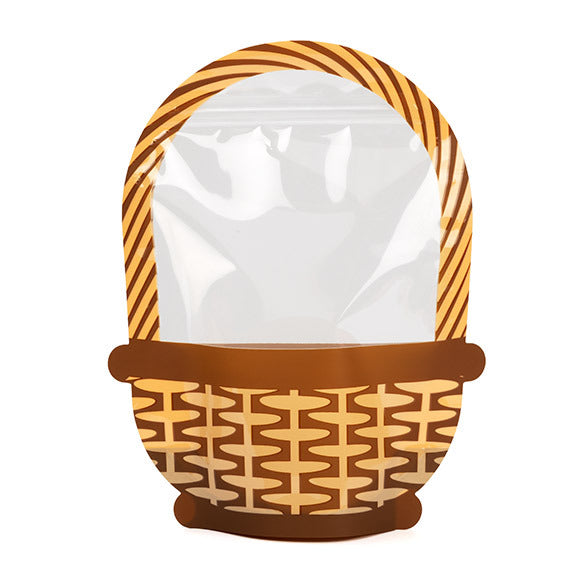 Clear Bags Basket Shaped Pouch with Zipper 5 Pack