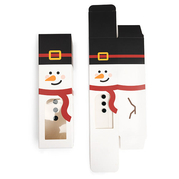 Clear Bags Snowman Paper Box with Window Set of 5 flat version