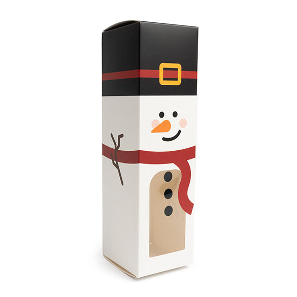 Clear Bags Snowman Paper Box with Window Set of 5 side profile