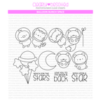 Clearly Besotted Balloon Bunch Space Clear Stamps