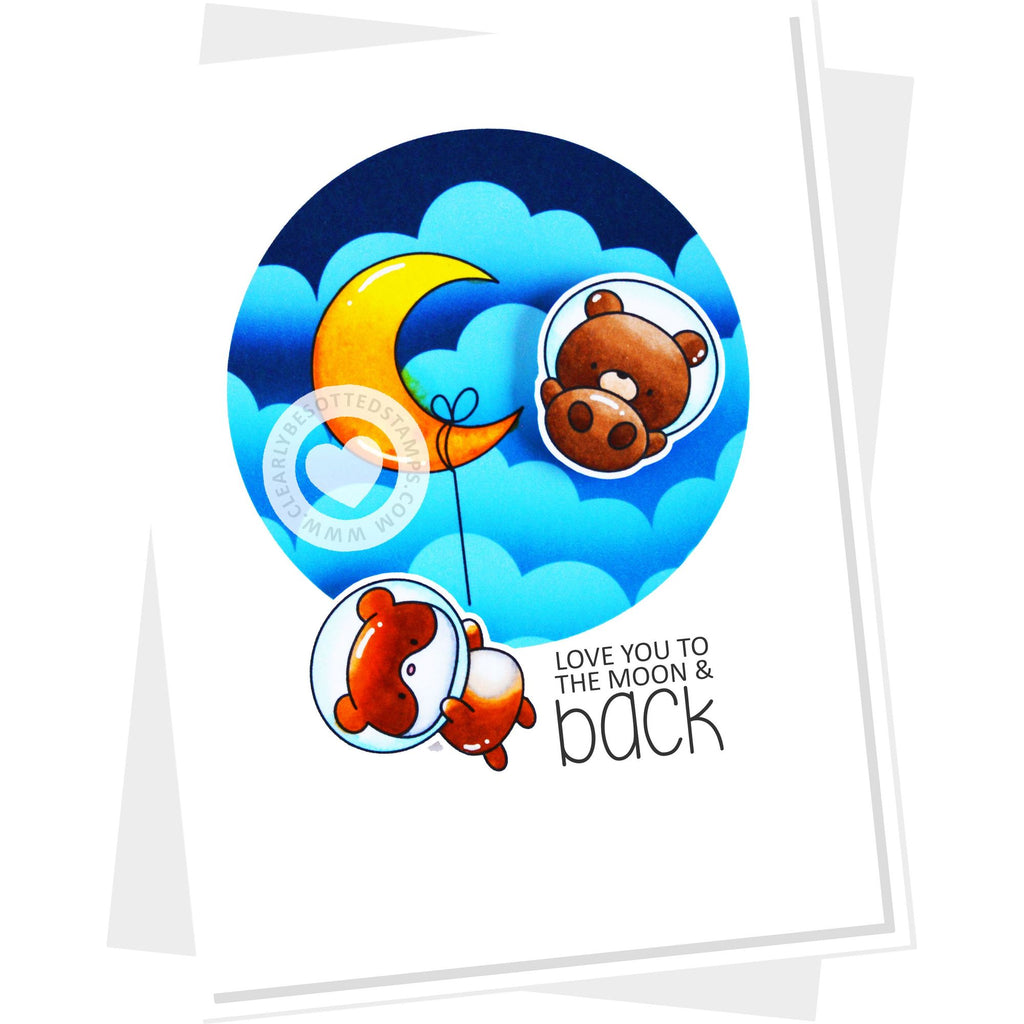 Clearly Besotted Balloon Bunch Space Clear Stamps love you