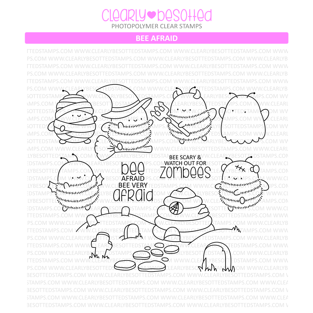 Clearly Besotted Bee Afraid Clear Stamps 1