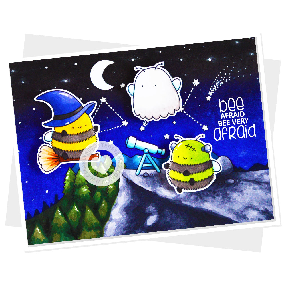 Clearly Besotted Bee Afraid Clear Stamps ghost