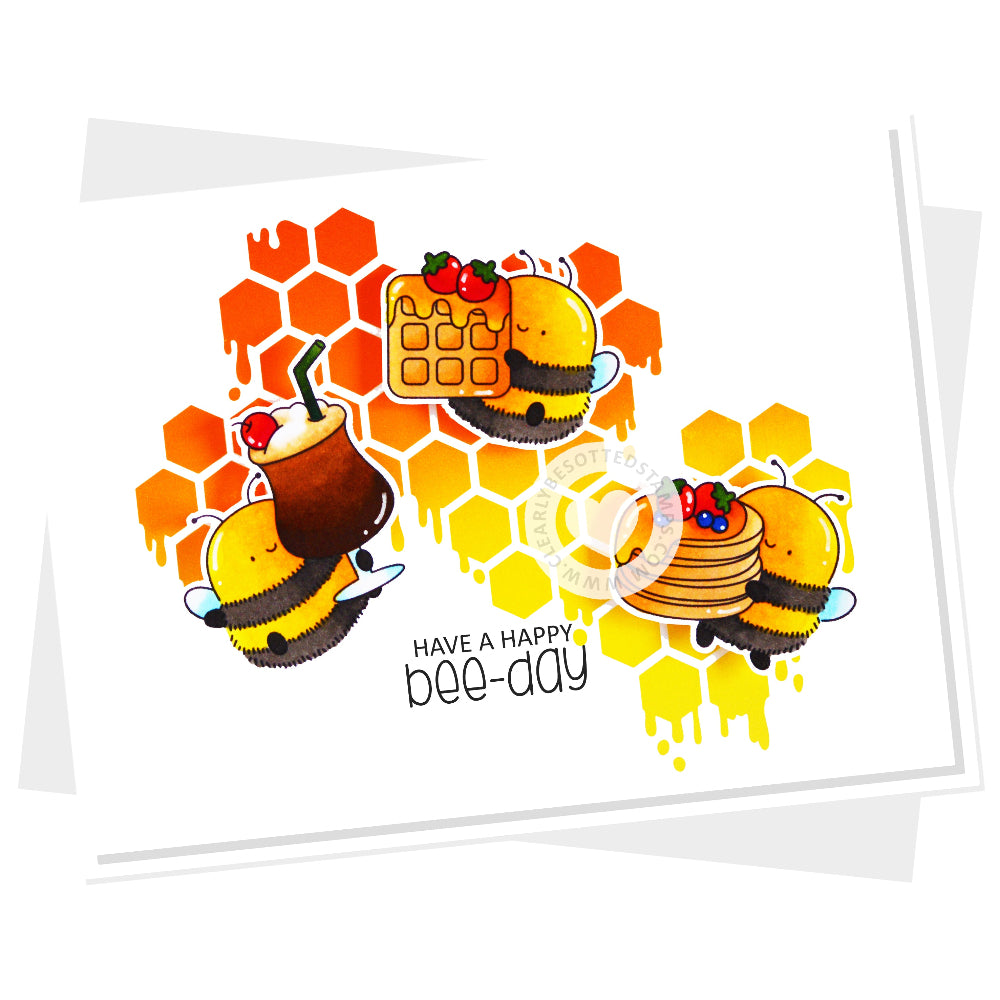 Clearly Besotted Bee Caffeinated Clear Stamps happy birthday
