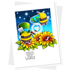 Clearly Besotted Bee In Wonderland Clear Stamps sunflowers