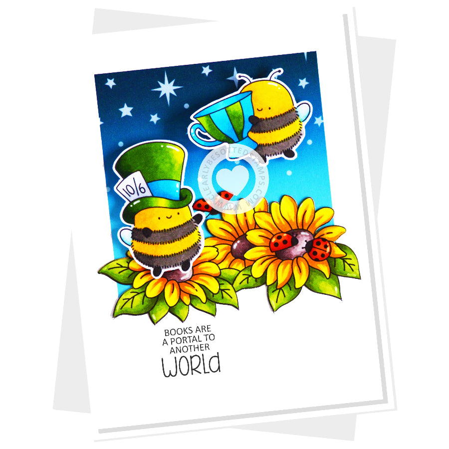 Clearly Besotted Bee In Wonderland Clear Stamps sunflowers