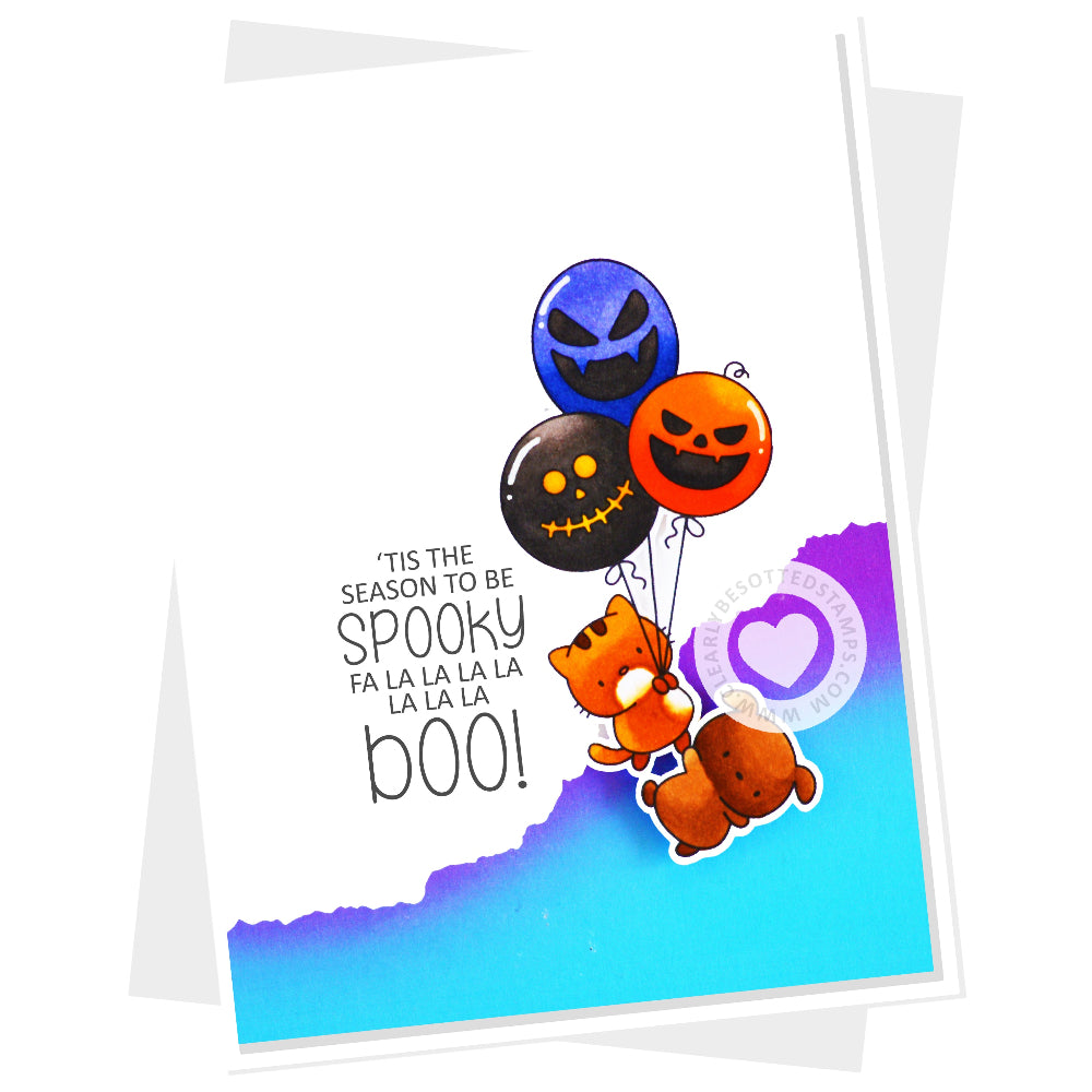 Clearly Besotted Big Boo-lloons Clear Stamps boo