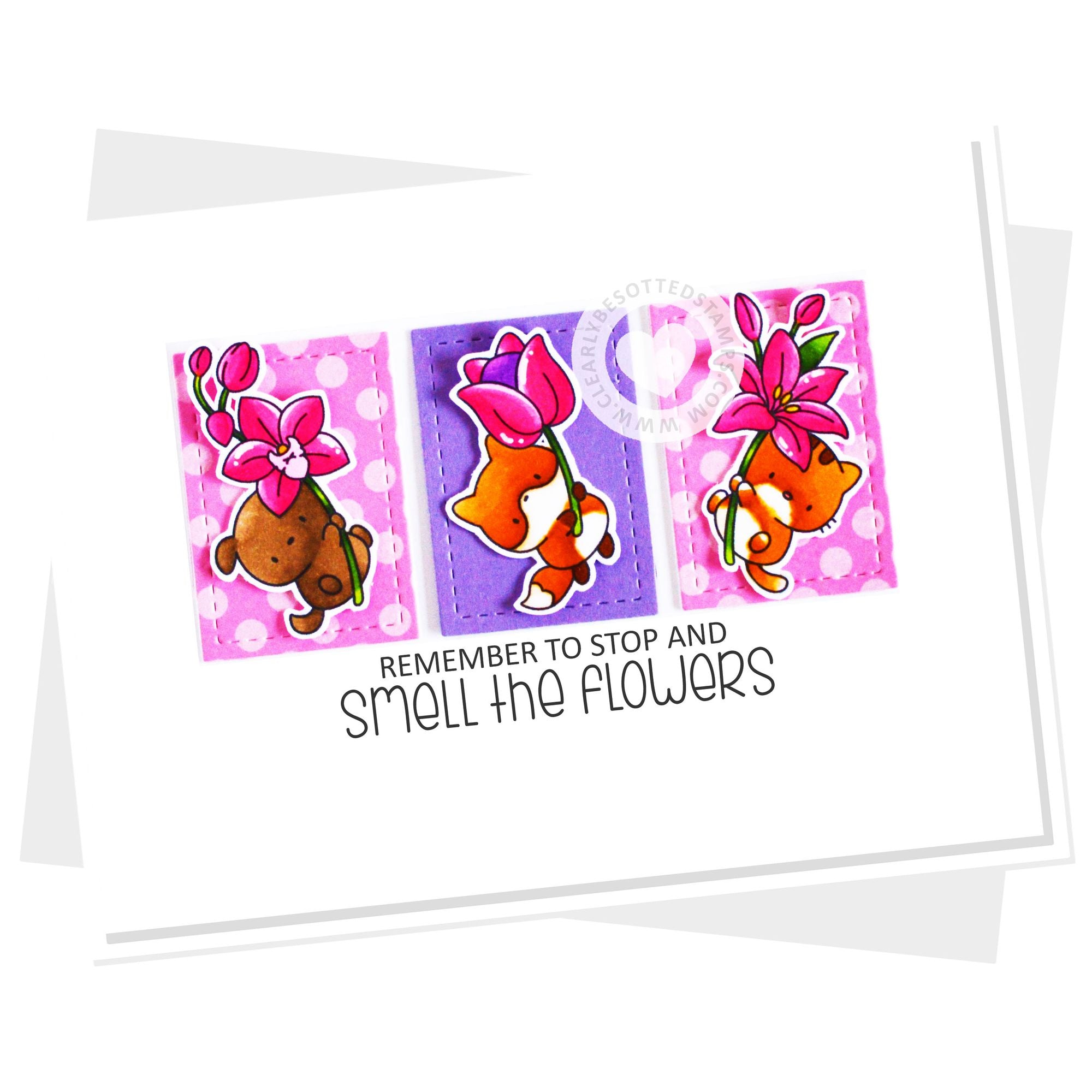 Clearly Besotted Bitty Blooms Clear Stamps little fox