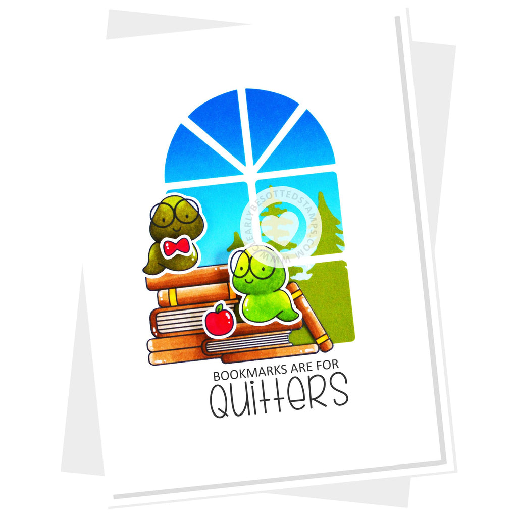 Clearly Besotted Bitty Bookworm Clear Stamp Set apple