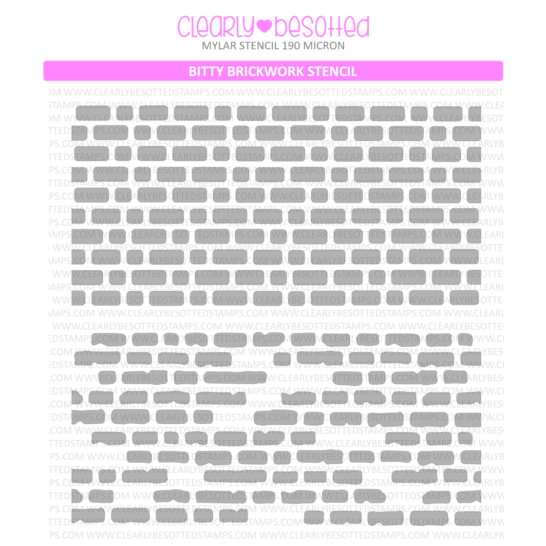 Clearly Besotted Bitty Brickwork Stencil