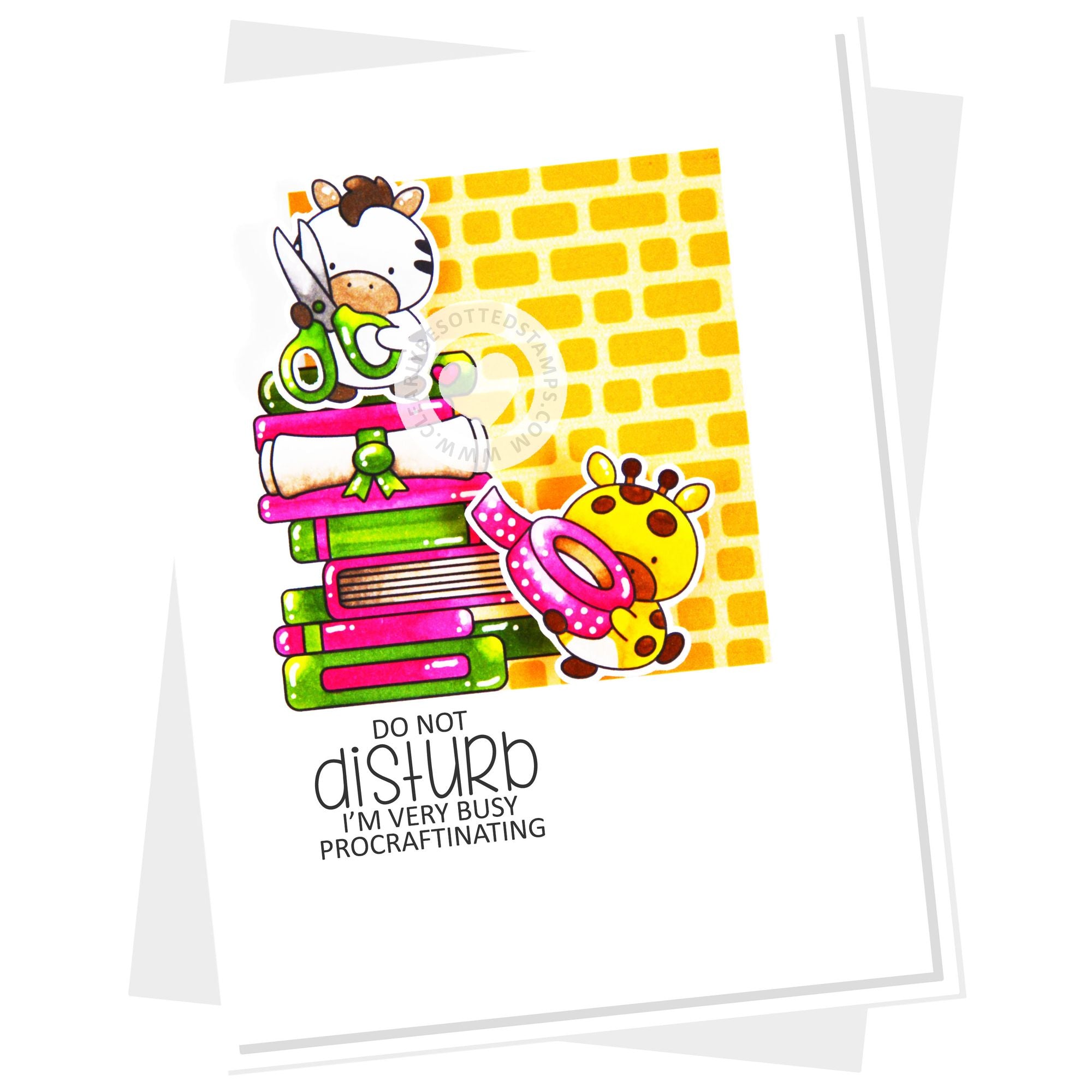 Clearly Besotted Bitty Brickwork Stencil do not disturb card