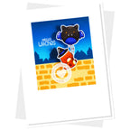 Clearly Besotted Bitty Brickwork Stencil hello witches card