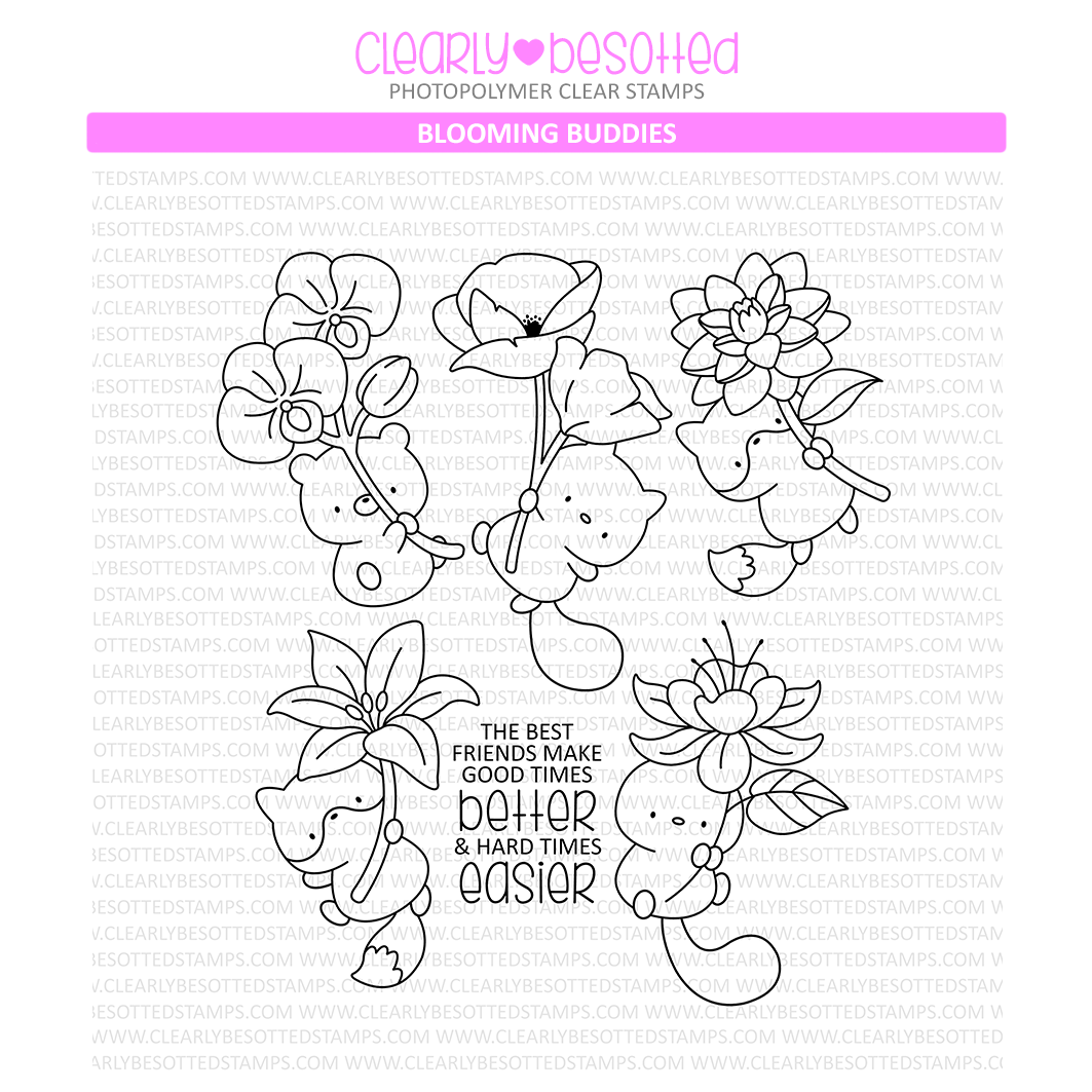 Clearly Besotted Blooming Buddies Clear Stamps
