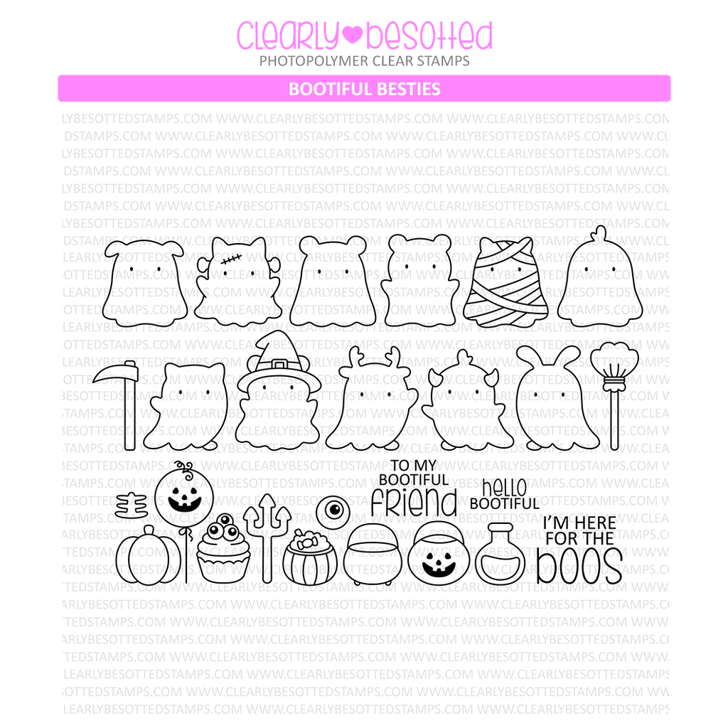 Clearly Besotted Bootiful Besties Clear Stamps