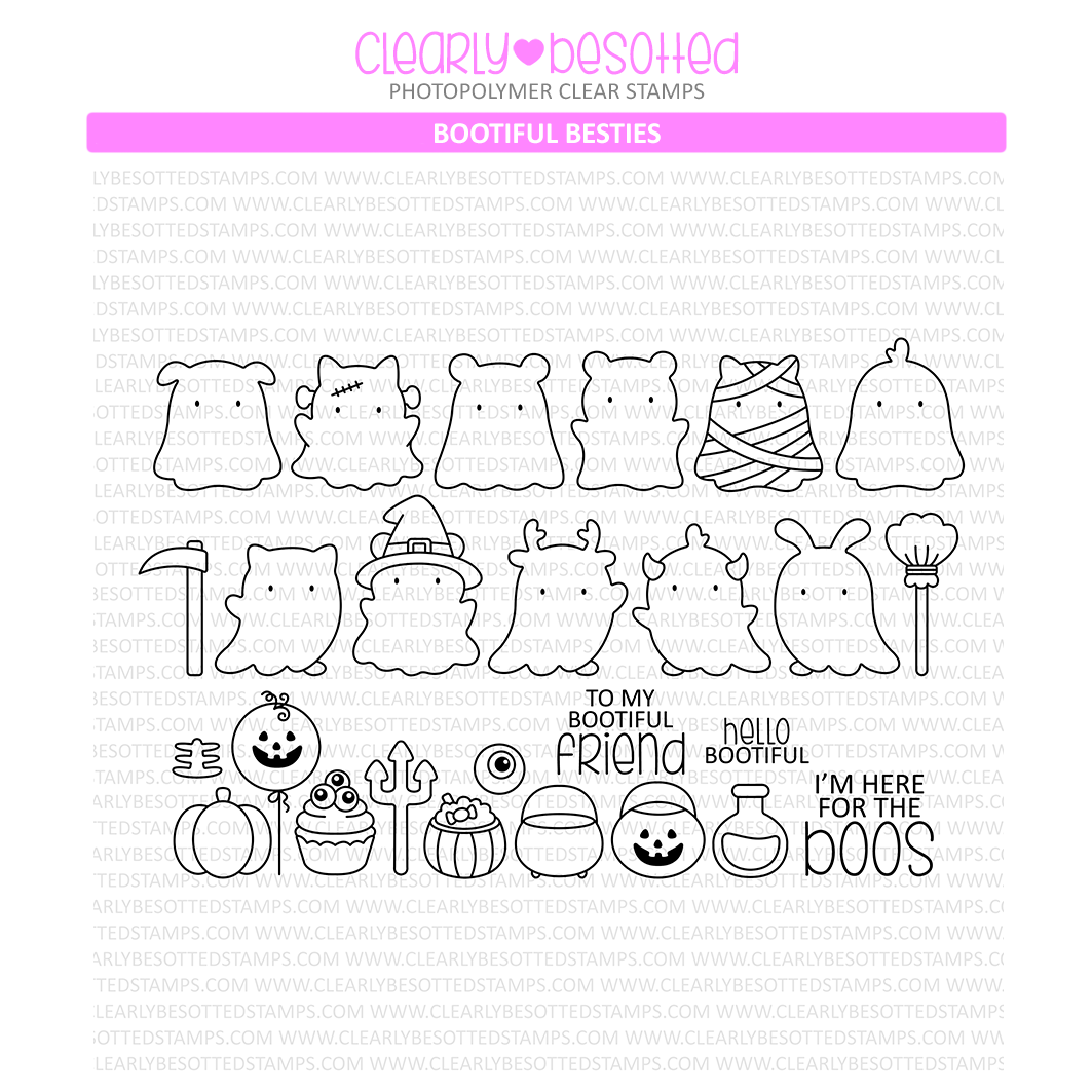 Clearly Besotted Bootiful Besties Clear Stamps