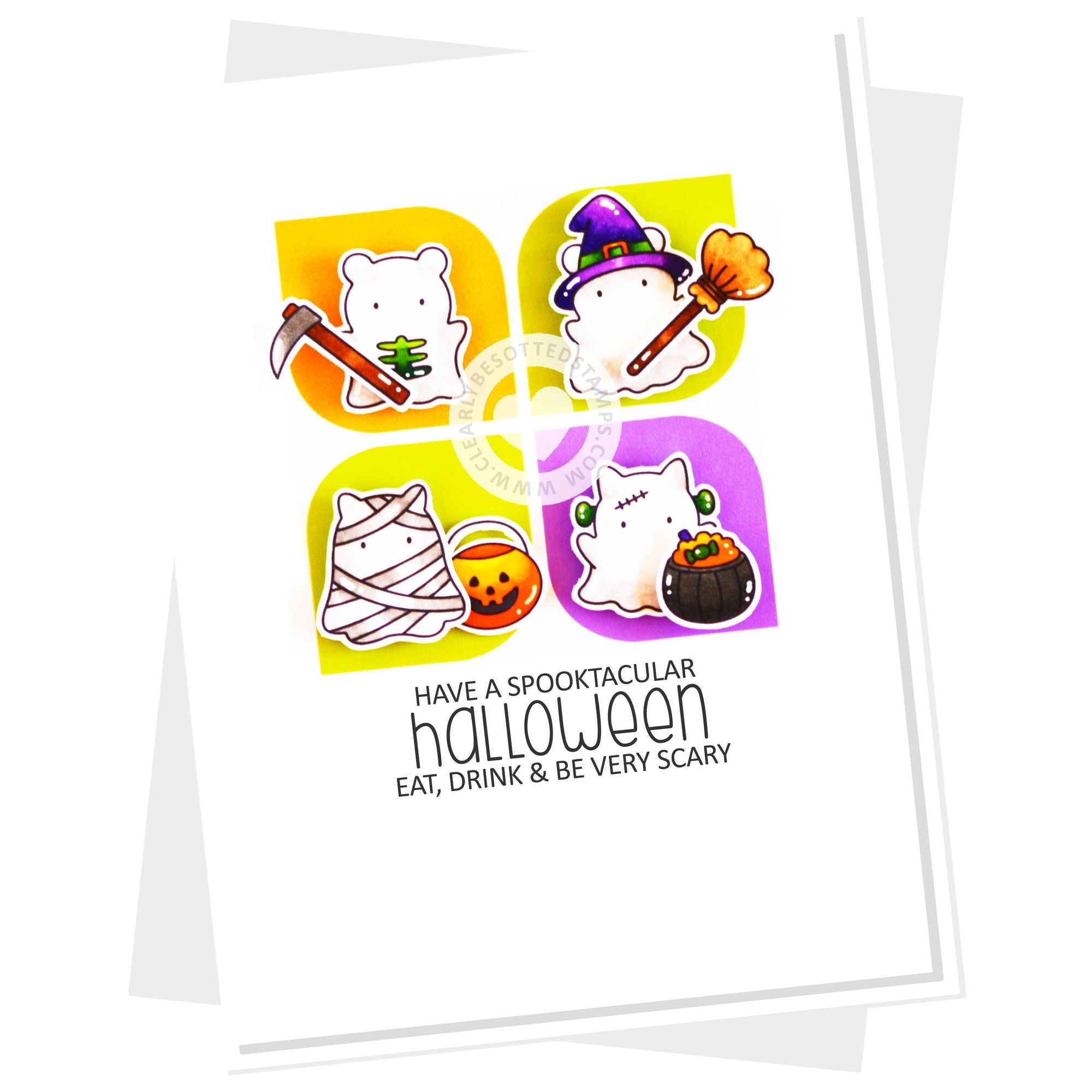 Clearly Besotted Bootiful Besties Clear Stamps happy halloween card