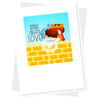 Clearly Besotted Brick by Brick Stencil all you need is love card