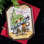 Clearly Besotted Brick by Brick Stencil wishing you a warm christmas card | color-code:ALT01