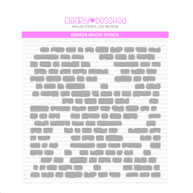 Clearly Besotted Broken Bricks Stencil