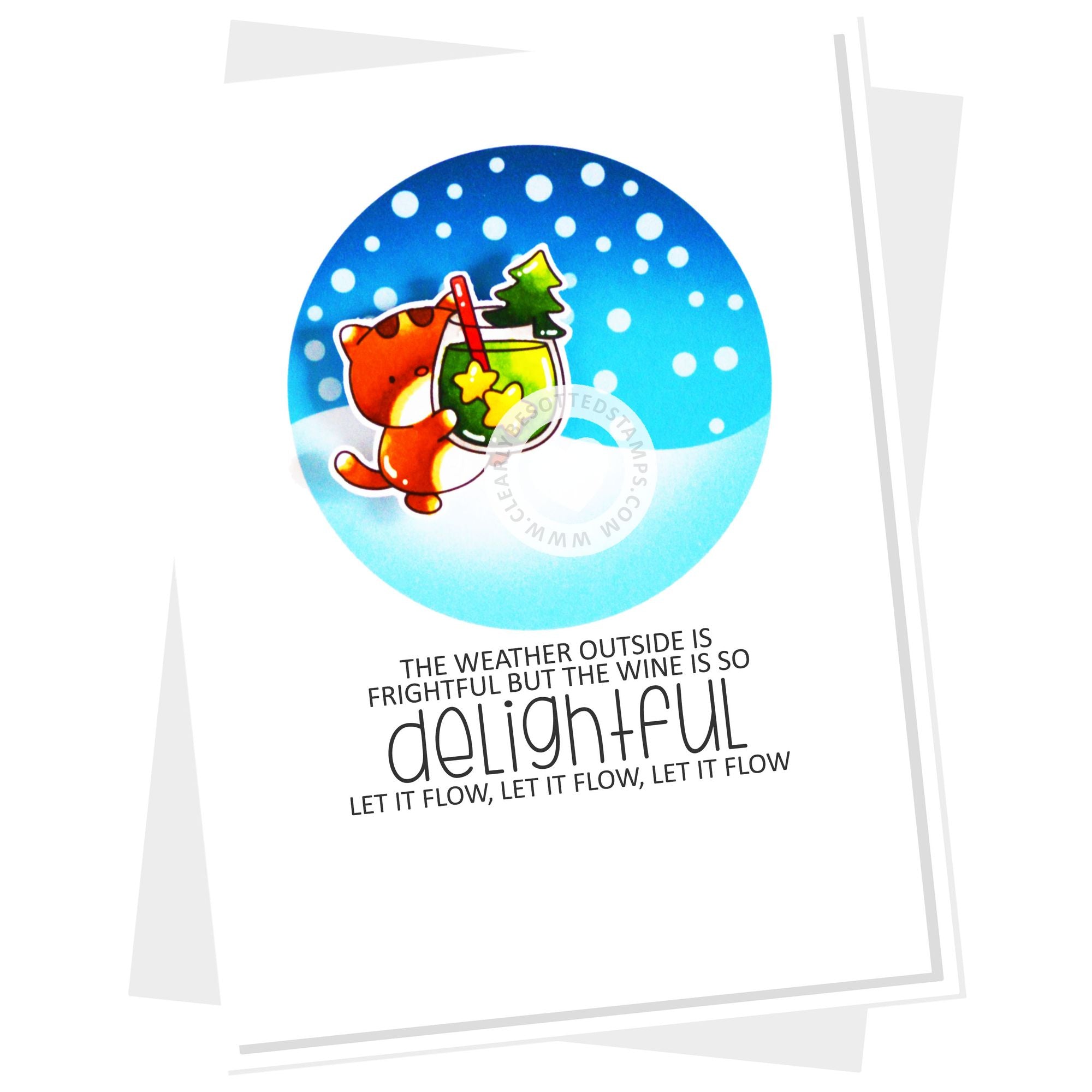 Clearly Besotted Build Around It Extras Stencil it's snowing card