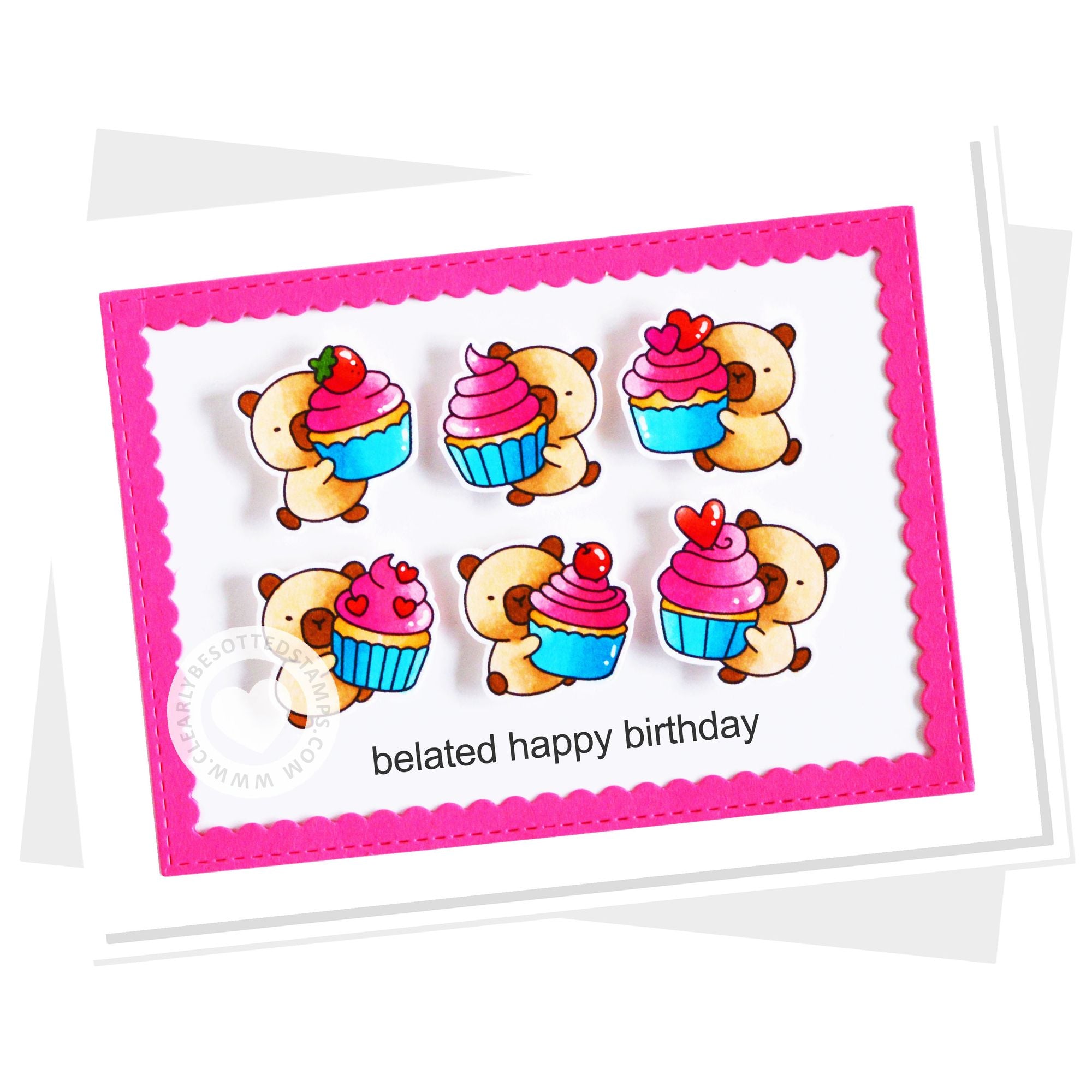 Clearly Besotted Capy Cupcakes Clear Stamps birthday