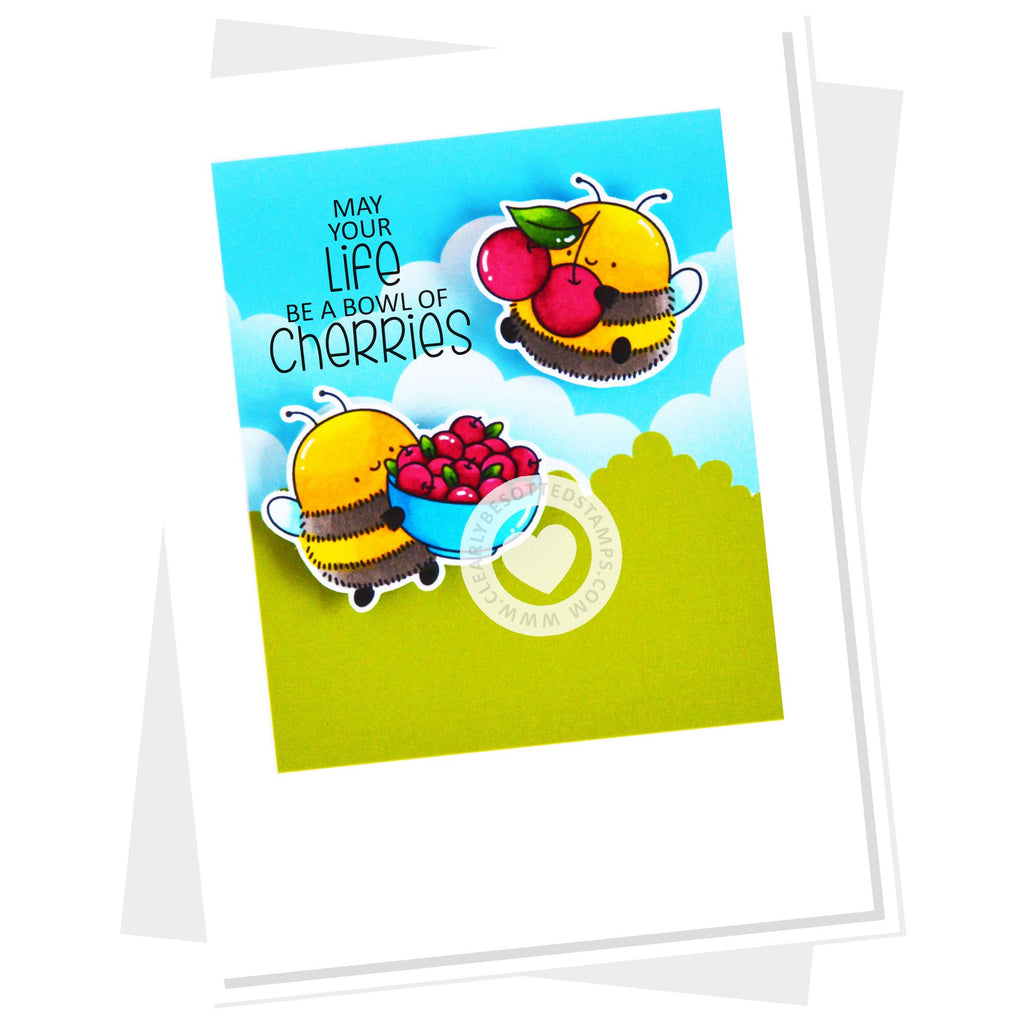 Clearly Besotted Cherry On Top Clear Stamps blue skies
