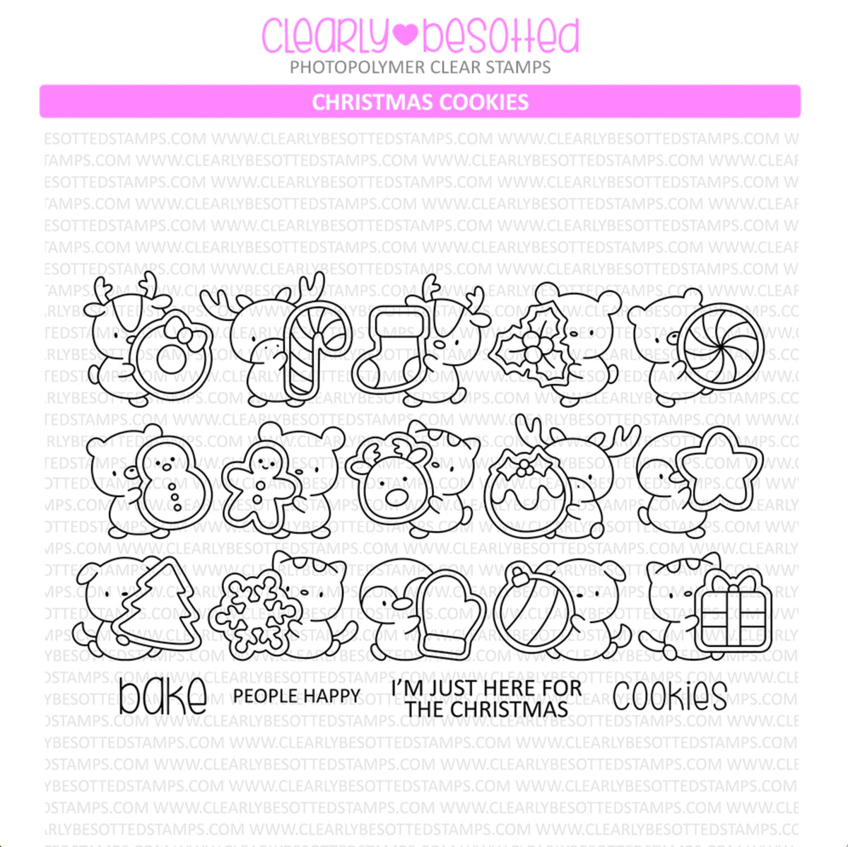 Clearly Besotted Christmas Cookies Clear Stamps