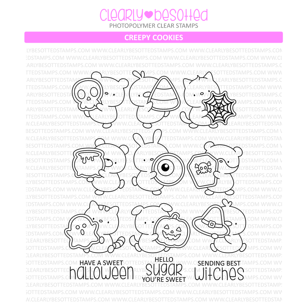 Clearly Besotted Creepy Cookies Clear Stamps