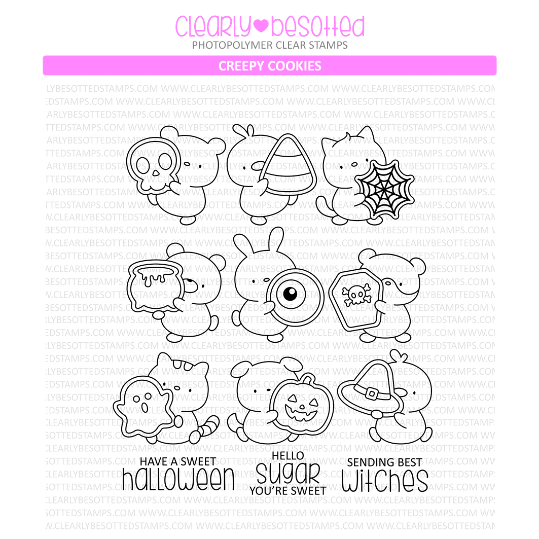 Clearly Besotted Creepy Cookies Clear Stamps