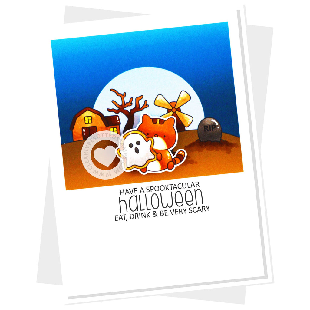 Clearly Besotted Creepy Cookies Clear Stamps happy halloween card