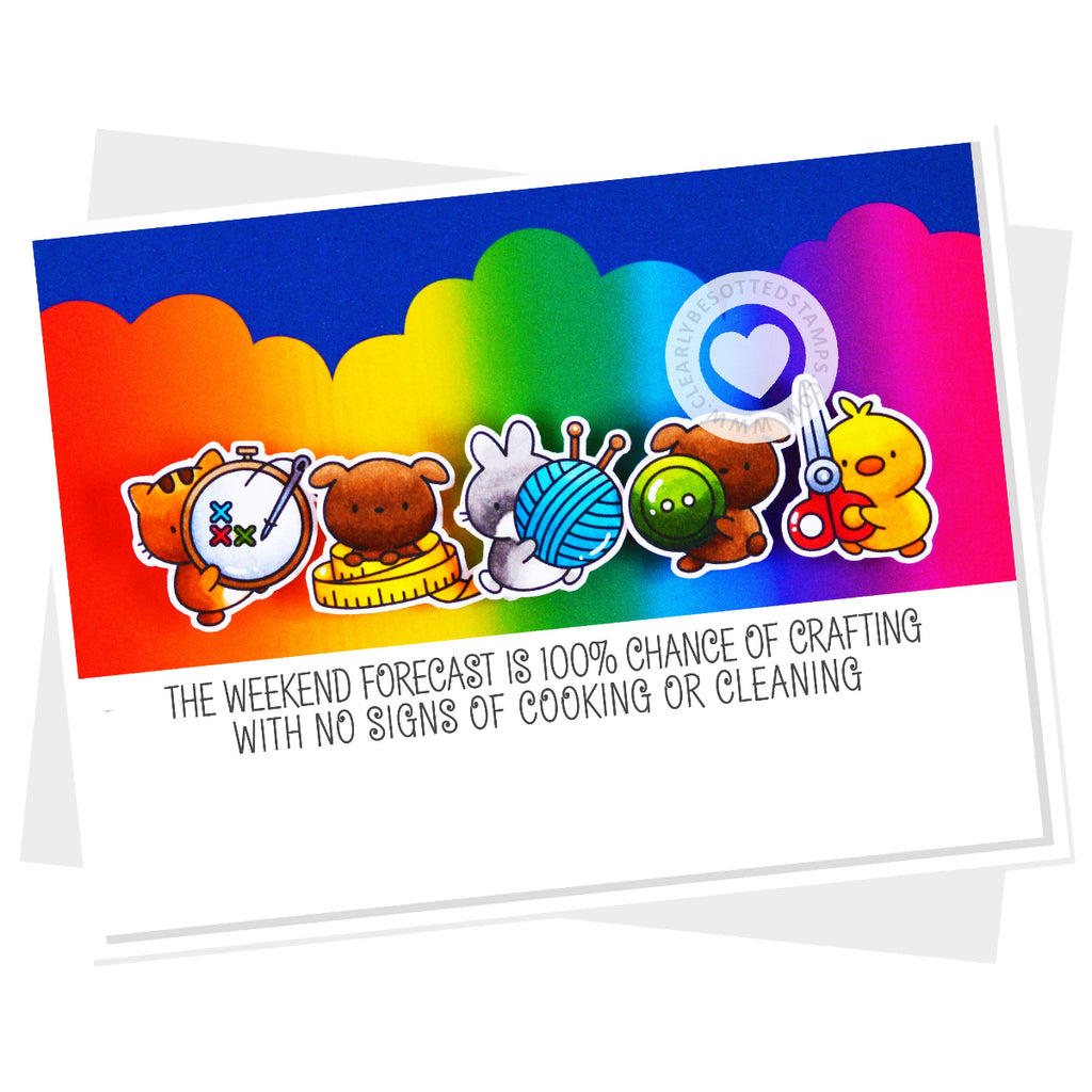 Clearly Besotted Cute But Crafty Clear Stamps rainbow