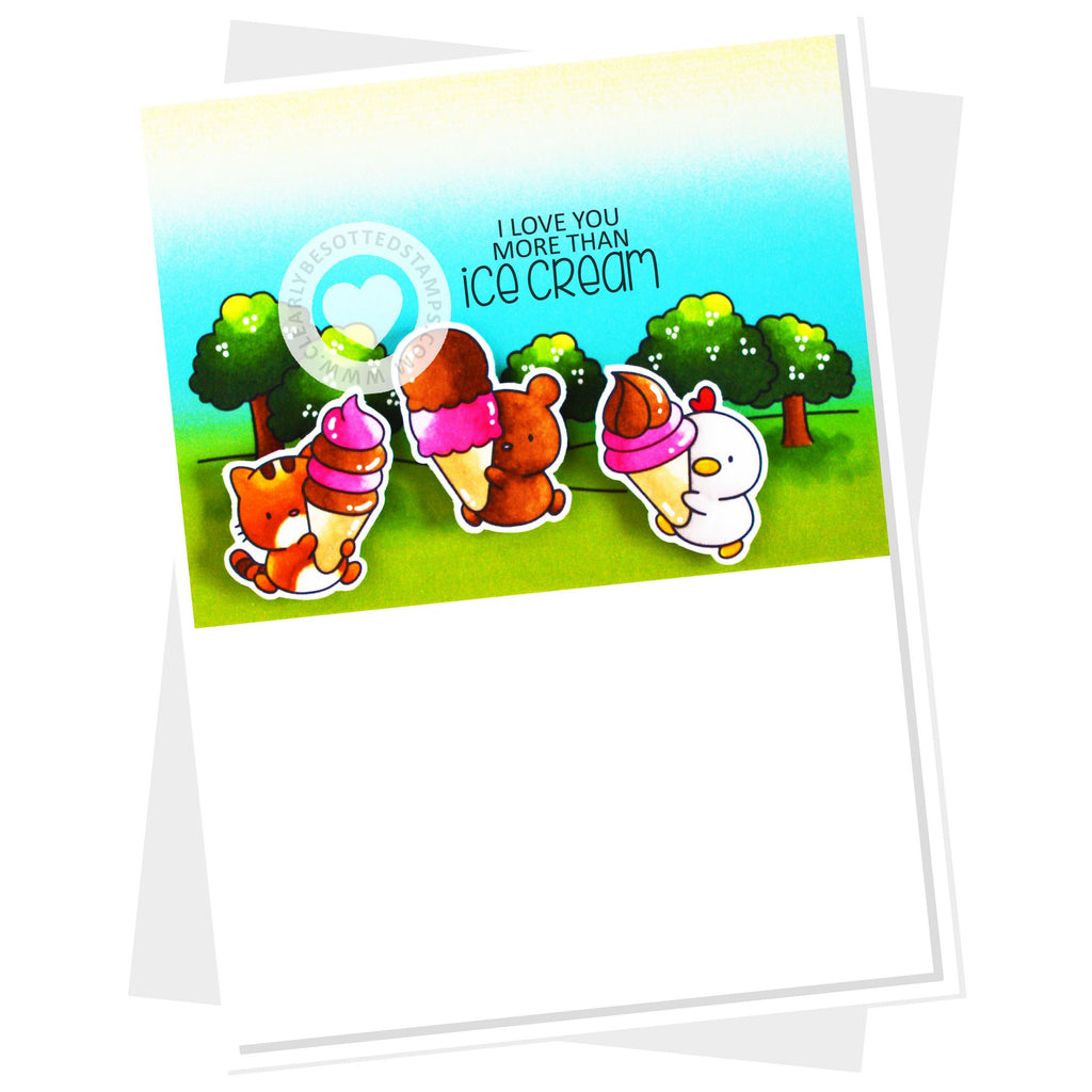 Clearly Besotted Cute Cone-gratulations Clear Stamps i love you