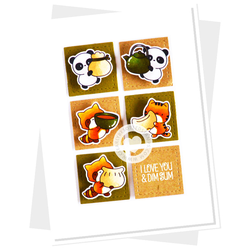 Clearly Besotted Dainty Dim Sum Clear Stamps panda bears