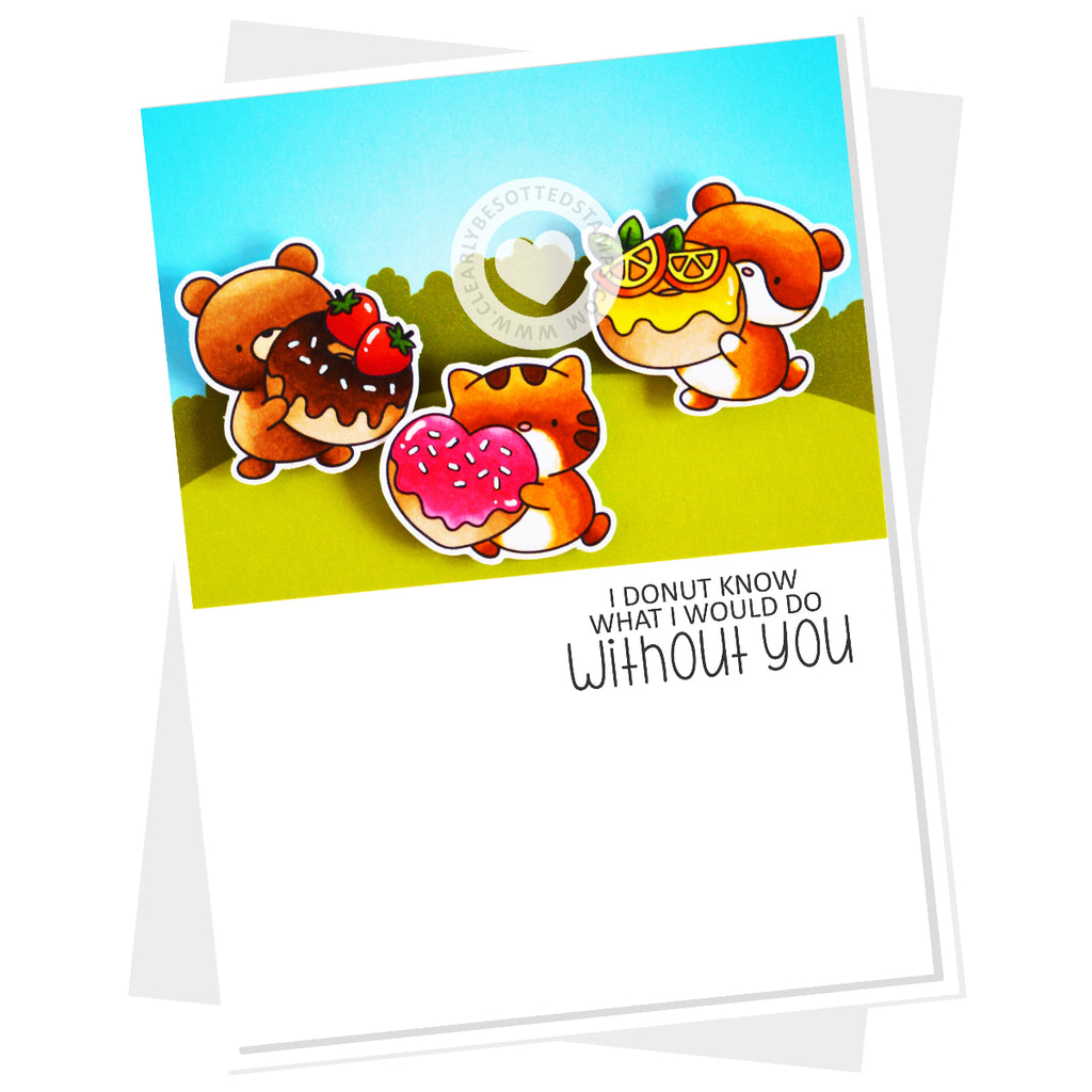 Clearly Besotted Donut Worry Clear Stamps love you