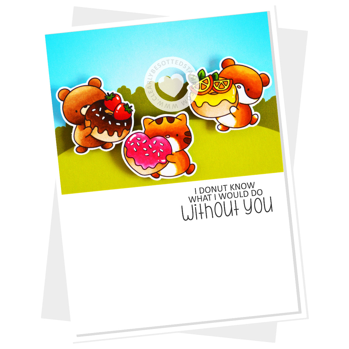 Clearly Besotted Donut Worry Clear Stamps love you