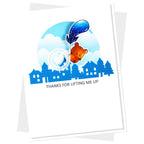 Clearly Besotted Float and Fall Clear Stamps thanks for lifting me up card