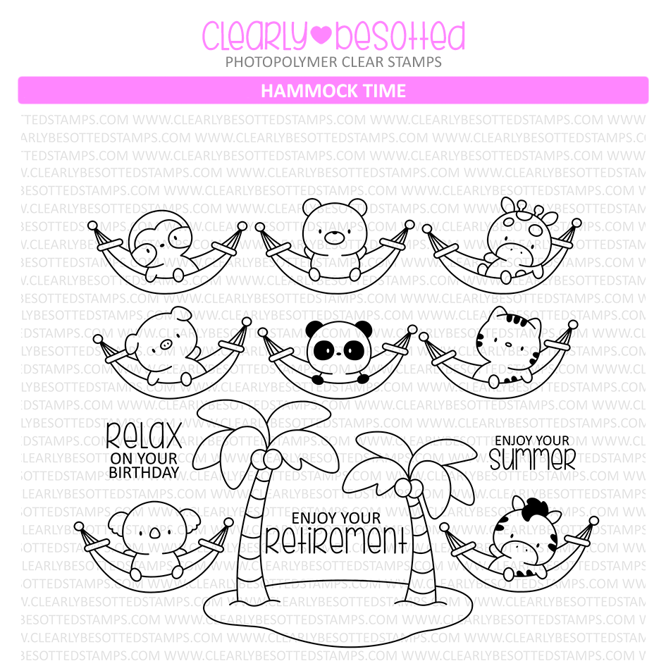 Clearly Besotted Hammock Time Clear Stamps