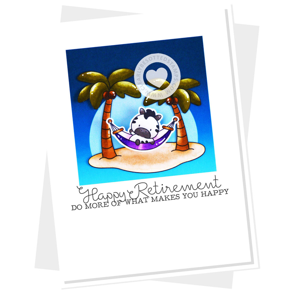 Clearly Besotted Hammock Time Clear Stamps happy retirement