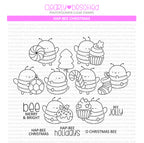 Clearly Besotted Hap-Bee Christmas Clear Stamps